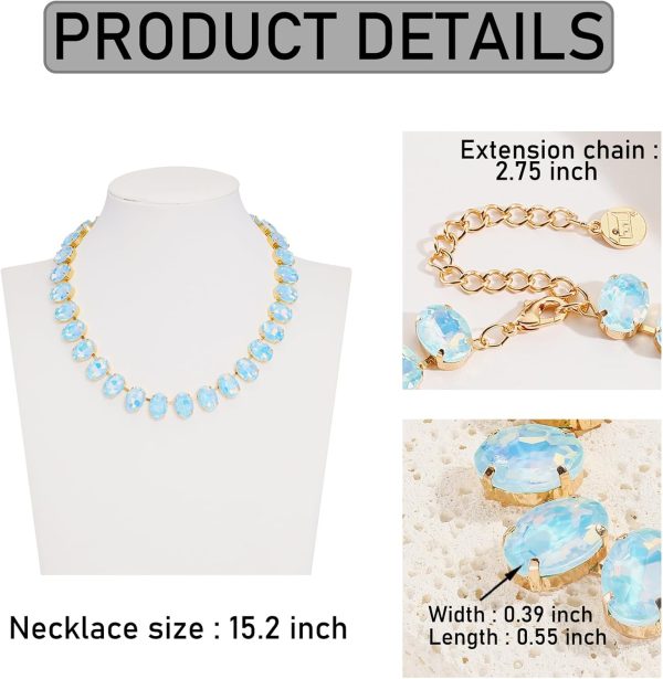 Firstmeet Oval Crystal Rhinestone Choker Collar Necklace Wedding Bridal Gift Jewelry for Women - Image 7