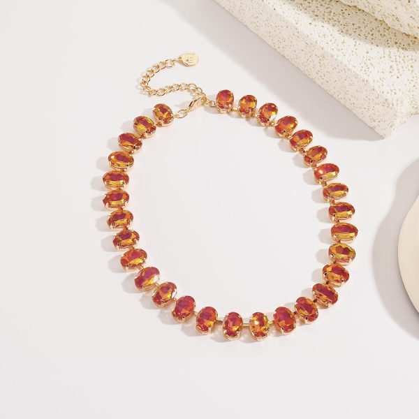 Firstmeet Oval Crystal Rhinestone Choker Collar Necklace Wedding Bridal Gift Jewelry for Women - Image 11