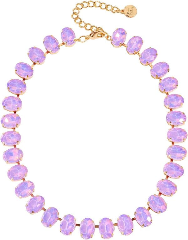 Firstmeet Oval Crystal Rhinestone Choker Collar Necklace Wedding Bridal Gift Jewelry for Women - Image 15