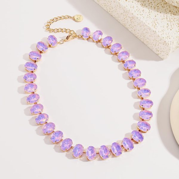 Firstmeet Oval Crystal Rhinestone Choker Collar Necklace Wedding Bridal Gift Jewelry for Women - Image 16