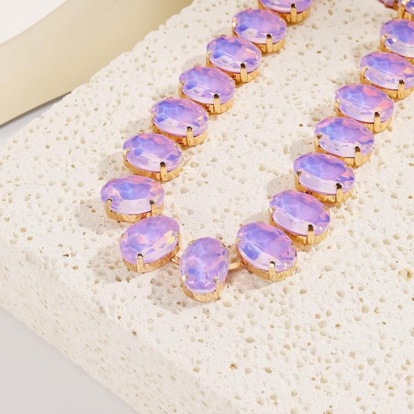 Firstmeet Oval Crystal Rhinestone Choker Collar Necklace Wedding Bridal Gift Jewelry for Women - Image 17