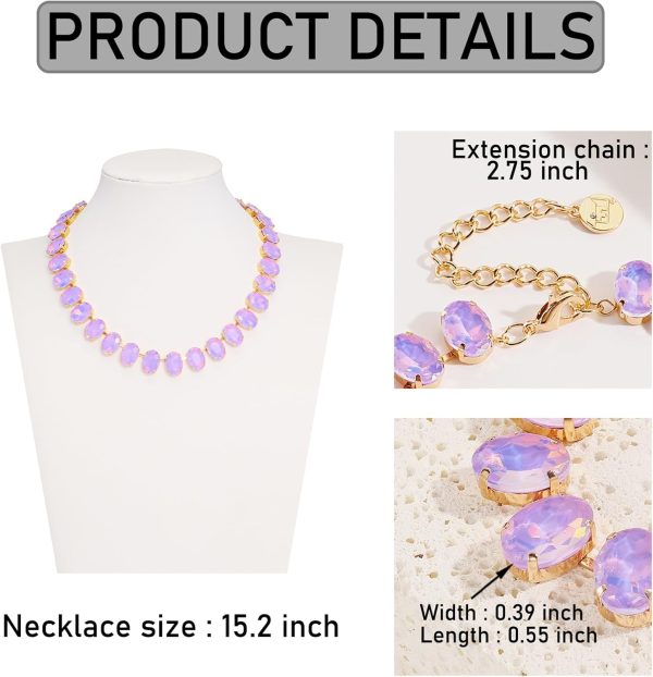 Firstmeet Oval Crystal Rhinestone Choker Collar Necklace Wedding Bridal Gift Jewelry for Women - Image 20