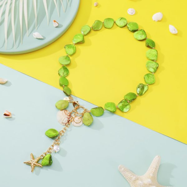 Firstmeet Natural Freshwater Shell Choker With Pearl Starfish Turquoise Pendant Irregular Mother of Pearl Necklaces for Women - Image 12