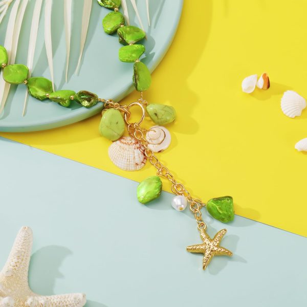 Firstmeet Natural Freshwater Shell Choker With Pearl Starfish Turquoise Pendant Irregular Mother of Pearl Necklaces for Women - Image 13