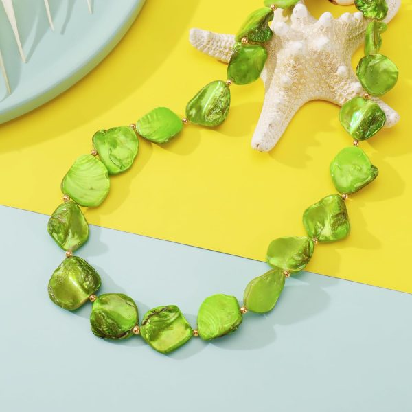 Firstmeet Natural Freshwater Shell Choker With Pearl Starfish Turquoise Pendant Irregular Mother of Pearl Necklaces for Women - Image 14