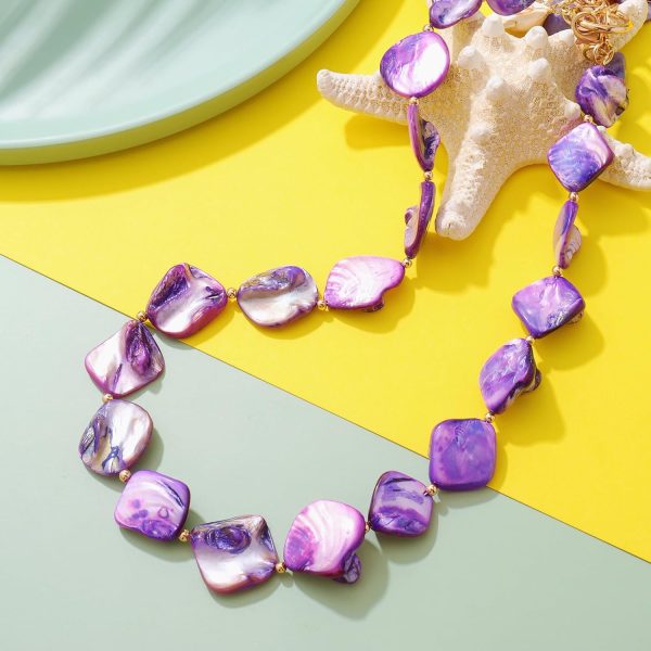 Firstmeet Natural Freshwater Shell Choker With Pearl Starfish Turquoise Pendant Irregular Mother of Pearl Necklaces for Women - Image 26