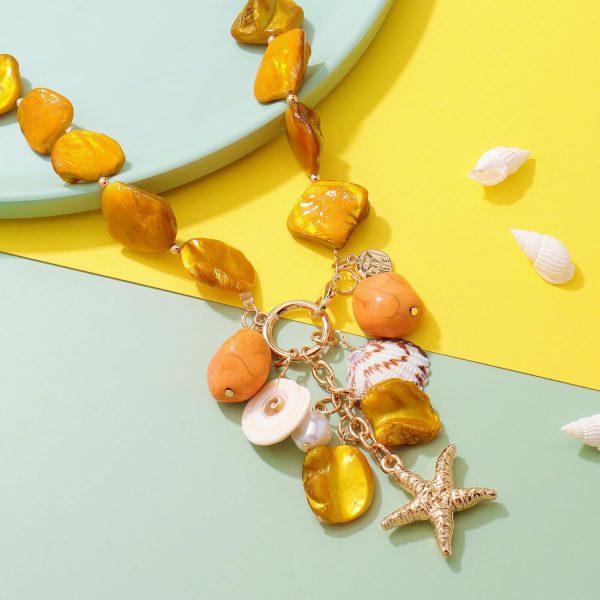 Firstmeet Natural Freshwater Shell Choker With Pearl Starfish Turquoise Pendant Irregular Mother of Pearl Necklaces for Women - Image 33