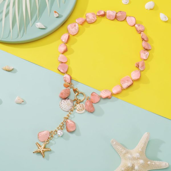Firstmeet Natural Freshwater Shell Choker With Pearl Starfish Turquoise Pendant Irregular Mother of Pearl Necklaces for Women - Image 38