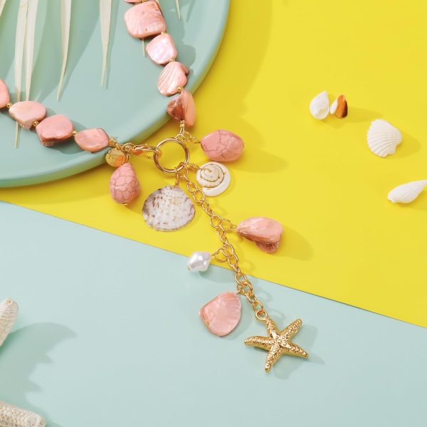 Firstmeet Natural Freshwater Shell Choker With Pearl Starfish Turquoise Pendant Irregular Mother of Pearl Necklaces for Women - Image 39