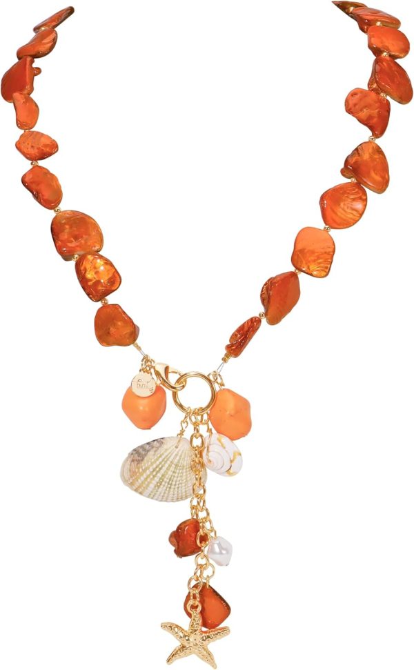 Firstmeet Natural Freshwater Shell Choker With Pearl Starfish Turquoise Pendant Irregular Mother of Pearl Necklaces for Women - Image 42