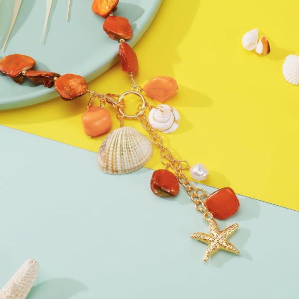 Firstmeet Natural Freshwater Shell Choker With Pearl Starfish Turquoise Pendant Irregular Mother of Pearl Necklaces for Women - Image 46