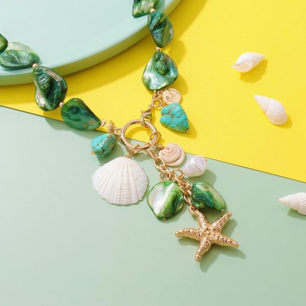 Firstmeet Natural Freshwater Shell Choker With Pearl Starfish Turquoise Pendant Irregular Mother of Pearl Necklaces for Women - Image 53