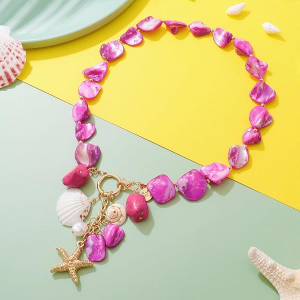 Firstmeet Natural Freshwater Shell Choker With Pearl Starfish Turquoise Pendant Irregular Mother of Pearl Necklaces for Women - Image 58