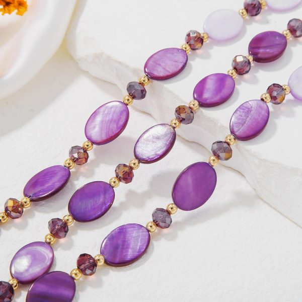 Firstmeet 3 Layered Beaded Necklace Set with Earrings Oval Shell Beads Jewelry Gift for Women - Image 20