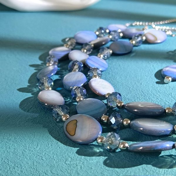 Firstmeet 3 Layered Beaded Necklace Set with Earrings Oval Shell Beads Jewelry Gift for Women - Image 26