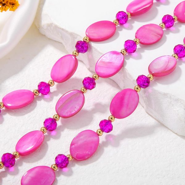 Firstmeet 3 Layered Beaded Necklace Set with Earrings Oval Shell Beads Jewelry Gift for Women - Image 32