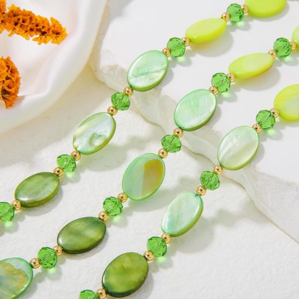 Firstmeet 3 Layered Beaded Necklace Set with Earrings Oval Shell Beads Jewelry Gift for Women - Image 38