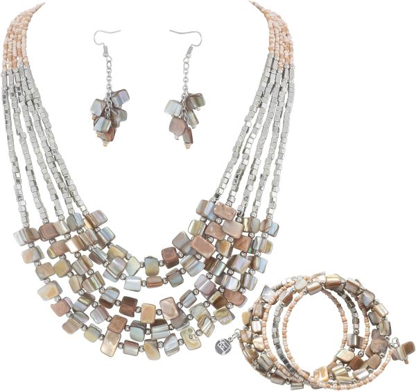 Firstmeet Bohemian Layered Shell Beaded Necklace Set Seed Bead Irregular Costume Jewelry for Women - Image 36