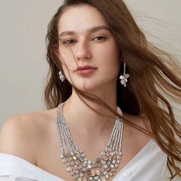 Firstmeet Bohemian Layered Shell Beaded Necklace Set Seed Bead Irregular Costume Jewelry for Women - Image 37