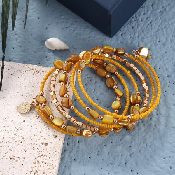 Firstmeet Bohemian Layered Shell Beaded Necklace Set Seed Bead Irregular Costume Jewelry for Women - Image 53