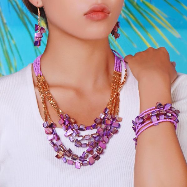Firstmeet Bohemian Layered Shell Beaded Necklace Set Seed Bead Irregular Costume Jewelry for Women - Image 63