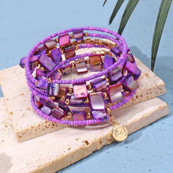 Firstmeet Bohemian Layered Shell Beaded Necklace Set Seed Bead Irregular Costume Jewelry for Women - Image 67