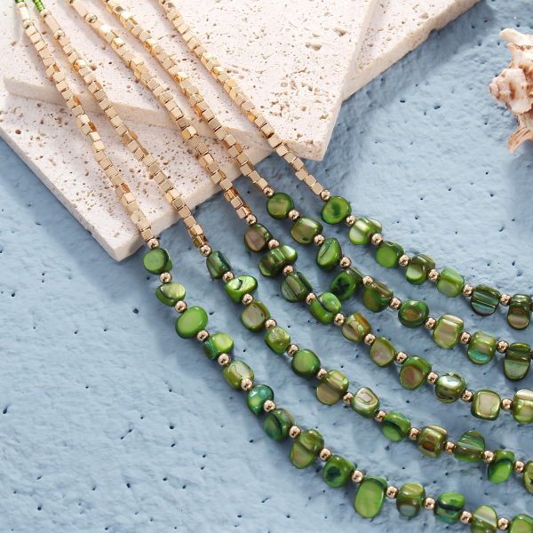 Firstmeet Bohemian Layered Shell Beaded Necklace Set Seed Bead Irregular Costume Jewelry for Women - Image 81