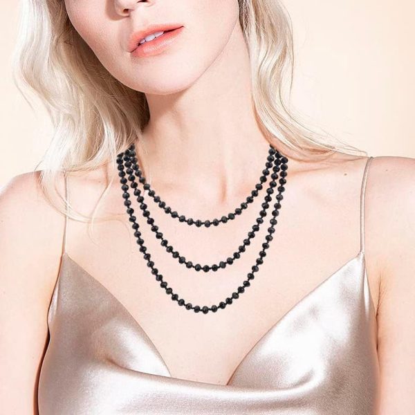 Firstmeet Fashion Beads Rope Knot Long Beaded Necklace Versatile 60" Strand Costume Jewelry for Women and Men - Image 2