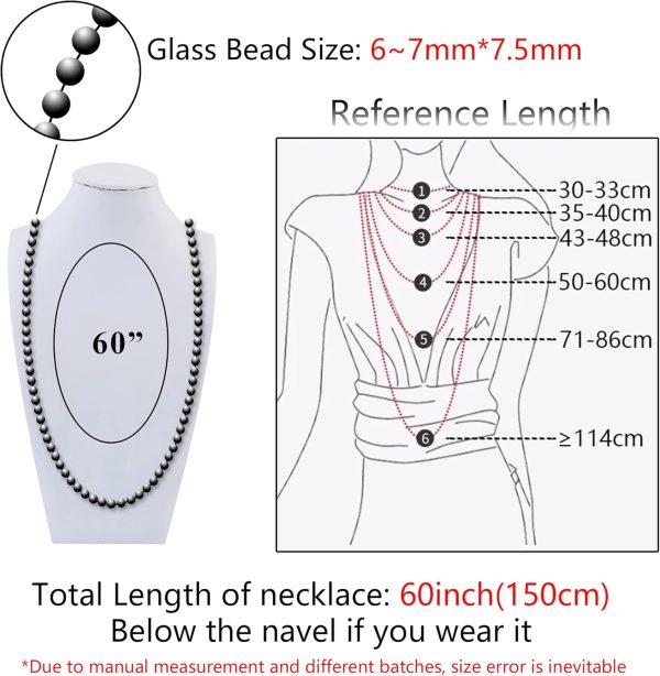 Firstmeet Fashion Beads Rope Knot Long Beaded Necklace Versatile 60" Strand Costume Jewelry for Women and Men - Image 6