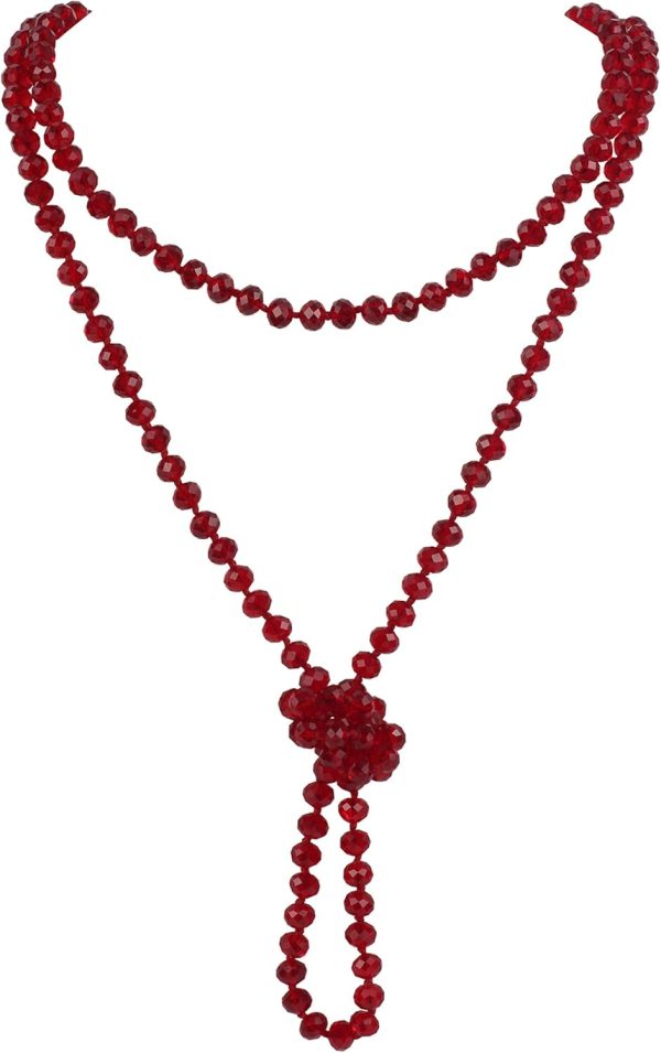Firstmeet Fashion Beads Rope Knot Long Beaded Necklace Versatile 60" Strand Costume Jewelry for Women and Men - Image 7