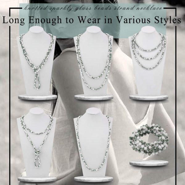 Firstmeet Fashion Beads Rope Knot Long Beaded Necklace Versatile 60" Strand Costume Jewelry for Women and Men - Image 14