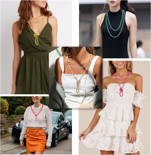 Firstmeet Fashion Beads Rope Knot Long Beaded Necklace Versatile 60" Strand Costume Jewelry for Women and Men - Image 16