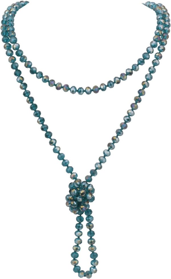 Firstmeet Fashion Beads Rope Knot Long Beaded Necklace Versatile 60" Strand Costume Jewelry for Women and Men - Image 18