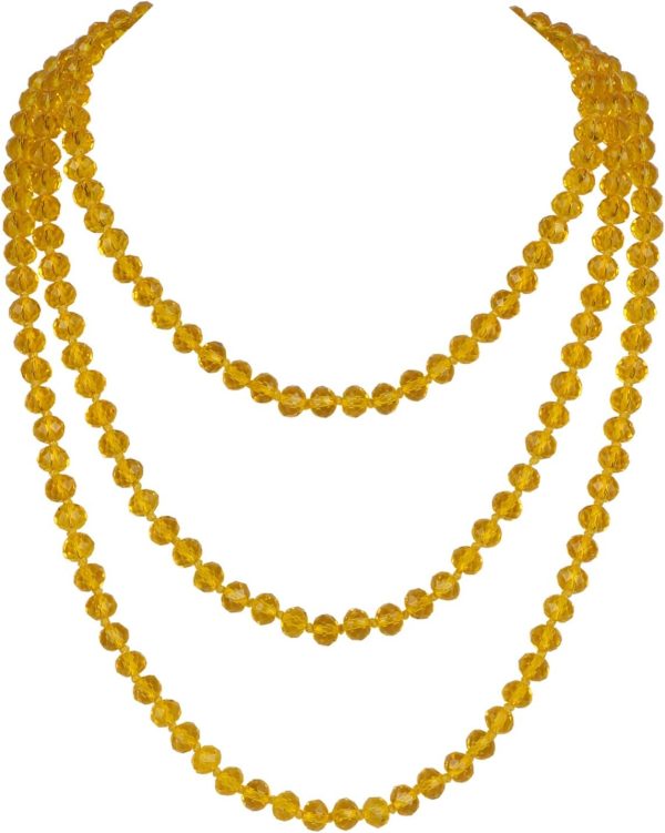 Firstmeet Fashion Beads Rope Knot Long Beaded Necklace Versatile 60" Strand Costume Jewelry for Women and Men - Image 26