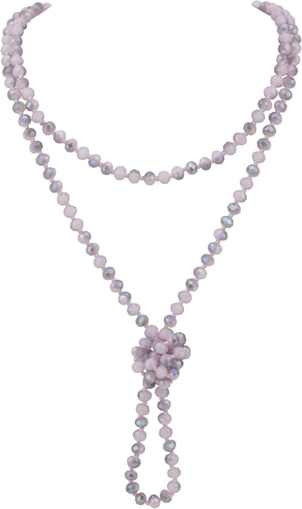 Firstmeet Fashion Beads Rope Knot Long Beaded Necklace Versatile 60" Strand Costume Jewelry for Women and Men - Image 28