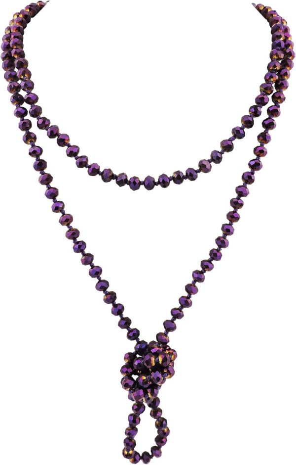 Firstmeet Fashion Beads Rope Knot Long Beaded Necklace Versatile 60" Strand Costume Jewelry for Women and Men - Image 30