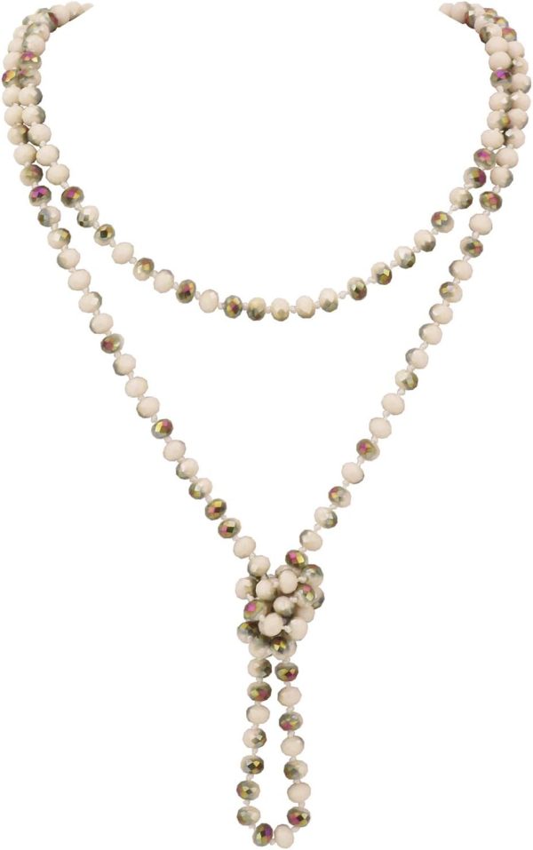 Firstmeet Fashion Beads Rope Knot Long Beaded Necklace Versatile 60" Strand Costume Jewelry for Women and Men - Image 33