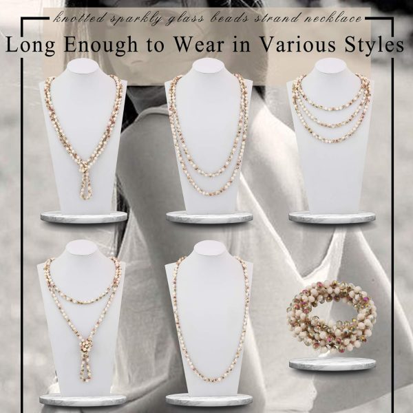 Firstmeet Fashion Beads Rope Knot Long Beaded Necklace Versatile 60" Strand Costume Jewelry for Women and Men - Image 34