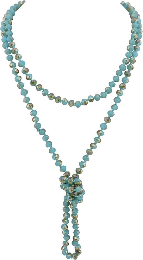 Firstmeet Fashion Beads Rope Knot Long Beaded Necklace Versatile 60" Strand Costume Jewelry for Women and Men - Image 36