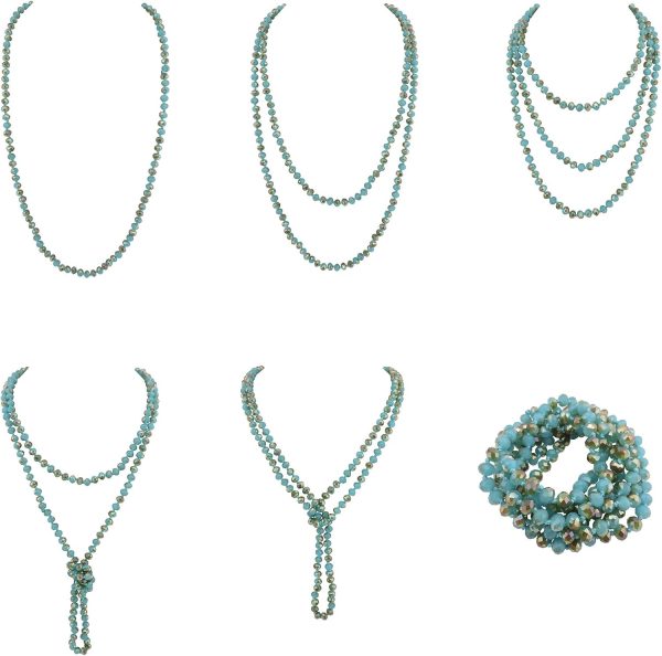 Firstmeet Fashion Beads Rope Knot Long Beaded Necklace Versatile 60" Strand Costume Jewelry for Women and Men - Image 40