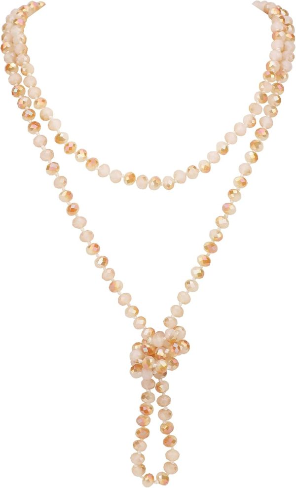 Firstmeet Fashion Beads Rope Knot Long Beaded Necklace Versatile 60" Strand Costume Jewelry for Women and Men - Image 42