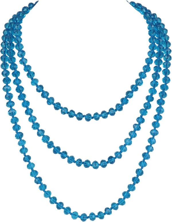 Firstmeet Fashion Beads Rope Knot Long Beaded Necklace Versatile 60" Strand Costume Jewelry for Women and Men - Image 49