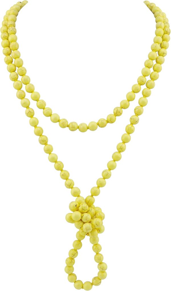 Firstmeet Fashion Beads Rope Knot Long Beaded Necklace Versatile 60" Strand Costume Jewelry for Women and Men - Image 52