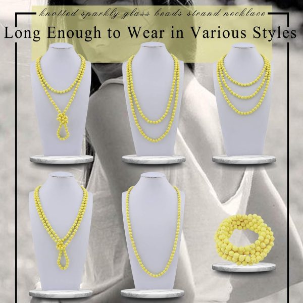 Firstmeet Fashion Beads Rope Knot Long Beaded Necklace Versatile 60" Strand Costume Jewelry for Women and Men - Image 53