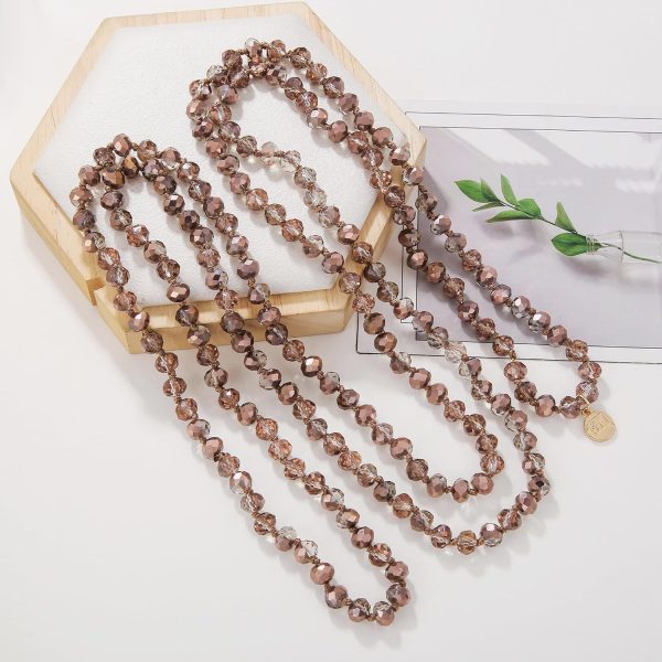 Firstmeet Fashion Beads Rope Knot Long Beaded Necklace Versatile 60" Strand Costume Jewelry for Women and Men - Image 57