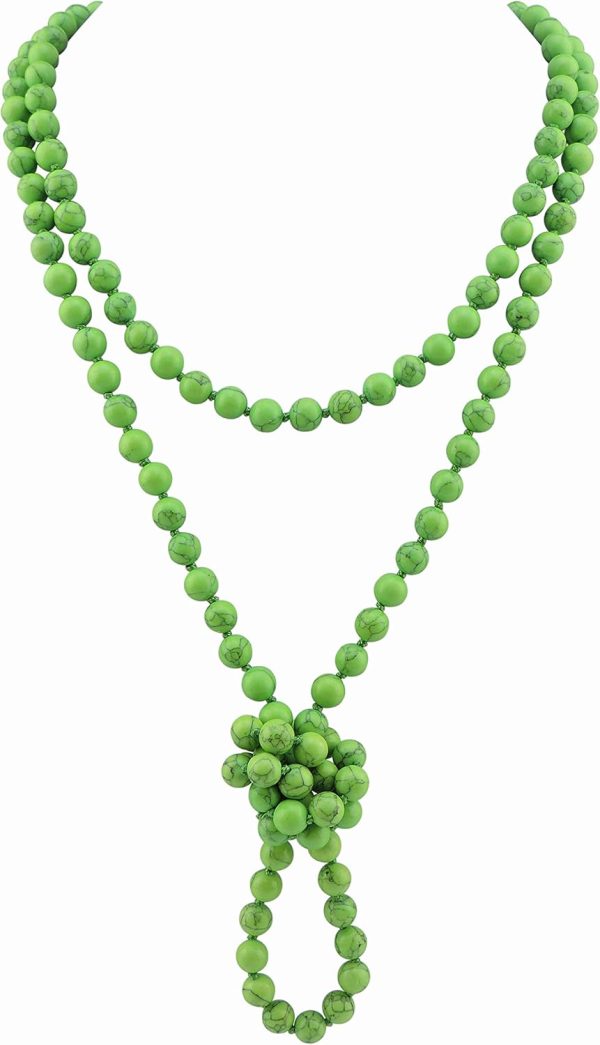 Firstmeet Fashion Beads Rope Knot Long Beaded Necklace Versatile 60" Strand Costume Jewelry for Women and Men - Image 61