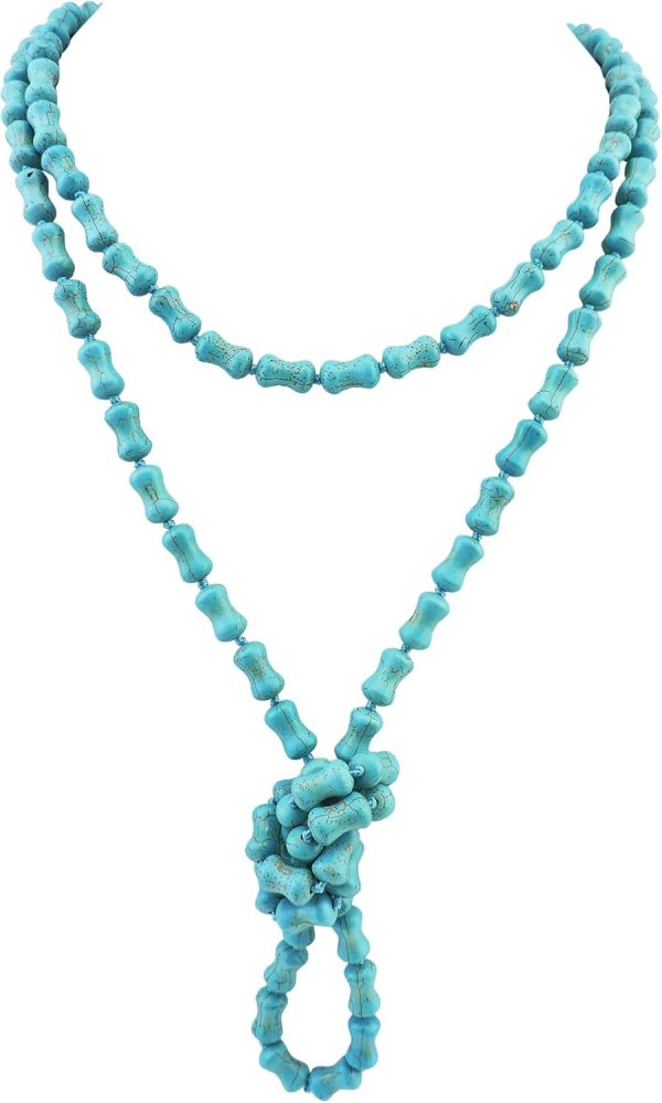 Firstmeet Fashion Beads Rope Knot Long Beaded Necklace Versatile 60" Strand Costume Jewelry for Women and Men - Image 64