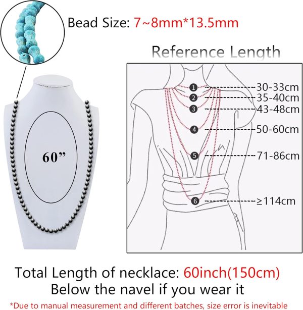 Firstmeet Fashion Beads Rope Knot Long Beaded Necklace Versatile 60" Strand Costume Jewelry for Women and Men - Image 66