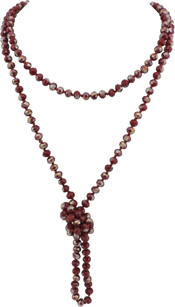 Firstmeet Fashion Beads Rope Knot Long Beaded Necklace Versatile 60" Strand Costume Jewelry for Women and Men - Image 67