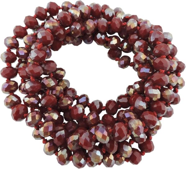 Firstmeet Fashion Beads Rope Knot Long Beaded Necklace Versatile 60" Strand Costume Jewelry for Women and Men - Image 71